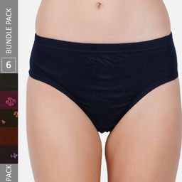 PRIDE APPAREL Women Pack of 6 Floral Printed Mid-Rise Anti Bacterial Hipster Briefs-image-60
