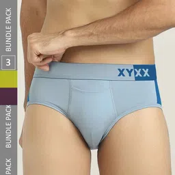 XYXX Men Pack Of 3 Colourblocked Anti-Microbial Basic Briefs-picture-15