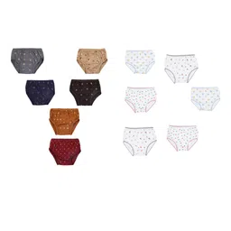YELLOWDELIGHT Girls Pack Of 12 Floral Printed Cotton Hipster Briefs-image-81