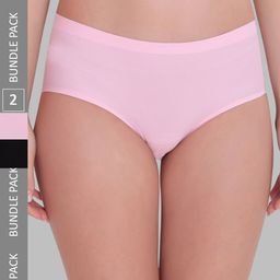 PLUMBURY Women Pack Of 2 Seamless Hipster Briefs-image-74
