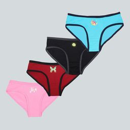 F&S Pack Of 4 Girls Printed Basic Briefs-image-98