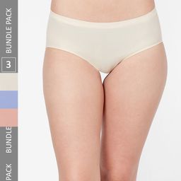 NOIRA Pack Of 3 Assorted Seamless Hipster Briefs 910_SBlPi_NO-5