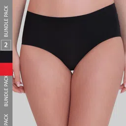 PLUMBURY Women Pack Of 2 Seamless Hipster Briefs-image-78