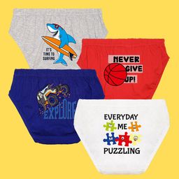 NUSYL Boys Pack Of 4 Printed Cotton Basic Briefs NUBCBRFPO4.0029-picture-11
