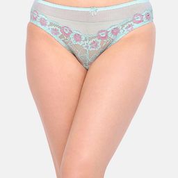 LOTUSLEAF Women Purple Self-Design Seamless Bikini Net Briefs-22