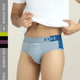XYXX Pack Of 3 Colourblocked Anti-Microbial Briefs-53