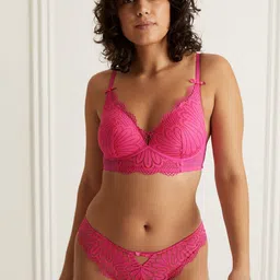 Marks & Spencer Self Design Floral Lace Bikini T817707AROSE-image-66