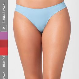 NOIRA Women Pack Of 4 Assorted Seamless Thongs Briefs-image-75