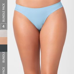 NOIRA Women Pack Of 4 Assorted Seamless Thongs Briefs-image-67
