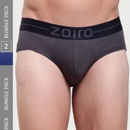 Zoiro Men Pack Of 2 Mid Rise Soft Basic Briefs-picture-20