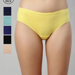 Enamor Women Pack Of 6 Cotton Anti-Microbial Hipster Briefs-35