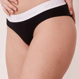 La Vie en Rose Women Black & White Solid Bikini Brief-image-82