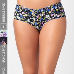 NOIRA Pack Of 3 Assorted Printed Seamless Hipster Briefs-picture-16