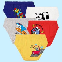 NUSYL Boys Pack Of 5 Printed Basic Briefs-3