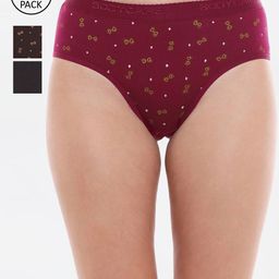 Bodycare Women Pack Of 3 Assorted Pure Combed Cotton Hipster Briefs-image-15
