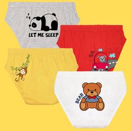 NUSYL Boys Pack Of 4 Printed Cotton Basic Brief-picture-25