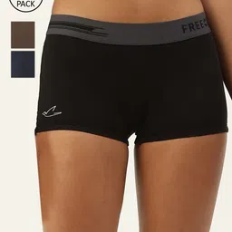 FREECULTR Women Pack Of 3 Antibacterial Micro Modal Boy Shorts-image-45