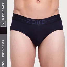 Zoiro Men Pack Of 2 Solid Mid-Rise Basic Briefs-picture-20