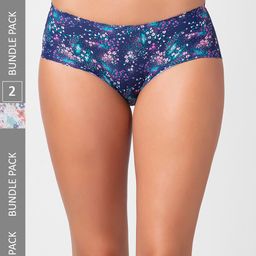NOIRA Pack Of 2 Low-Rise Printed Assorted Seamless Hipster Briefs-2