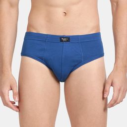 Pepe Jeans Men Blue Solid Low Rise Cotton Hipster Briefs CLB01CLASSIC BLUE S-13