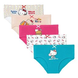 Bodycare Kids Girls Pack Of 5 Assorted Hello Kitty Cotton Hipster Briefs-image-59