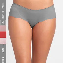 NOIRA Pack Of 4 Assorted Cotton Hipster Briefs-image-83