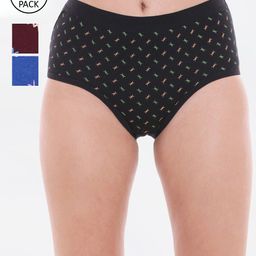 Bodycare Women Pack of 3 Multicolored Printed Hipster Briefs-picture-9