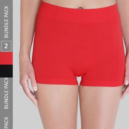 PLUMBURY Women Pack Of 2 Anti Microbial Seamless Boy Shorts-image-59