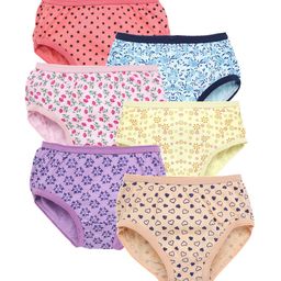 SAVAGE Girls Pack Of 6 Assorted Cotton Basic Briefs-29
