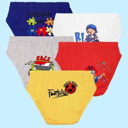 NUSYL Boys Pack Of 5 Graphic Printed Pure Cotton Basic Briefs NUBCBRFPO5.0016-image-95