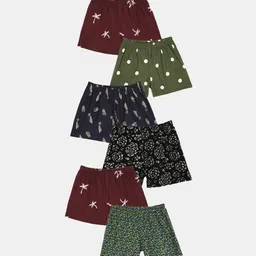 Kryptic Girls Pack Of 6 Assorted Pure Cotton Boy Shorts Briefs-image-43