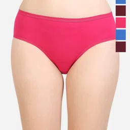 Bodycare Women Pack Of 6 Assorted Mid-Rise Anti Bacterial Pure Cotton Hipster Briefs-image-29