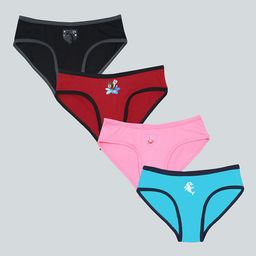 F&S Pack Of 4 Girls Solid Basic Briefs-image-82