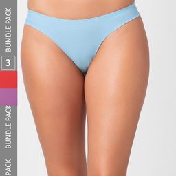 NOIRA Women Pack Of 3 Assorted Seamless Thong Briefs-image-41