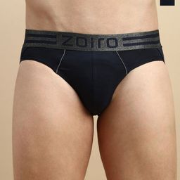 Zoiro Pack Of 2 Super Combed Cotton Basic Briefs ZO-BRI-Sports 513-BLK-BLK-S-2PC-picture-19