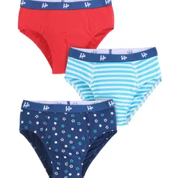 Honeyhap Boys Pack Of 3 Conversational Printed Cotton High-Rise Basic Briefs-picture-15