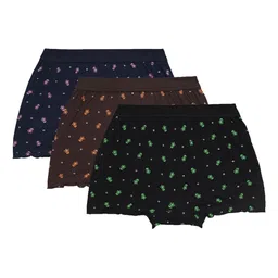 Bodycare Kids Pack Of 3 Assorted Floral Printed Cotton Boy Shorts Briefs-16