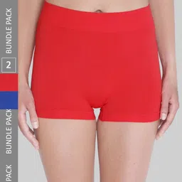 PLUMBURY Women Pack Of 2 Anti Microbial Seamless Boy Shorts-image-55