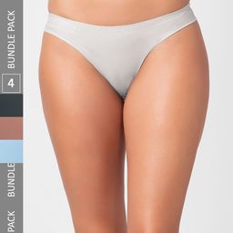NOIRA Women Pack Of 4 Assorted Seamless Thongs Briefs-image-73