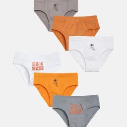 mackly Boys Pack Of 6 Typography Printed Basic Briefs-picture-10