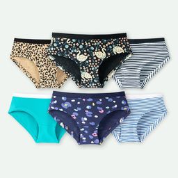 ariel Girls Pack Of 6 Assorted Basic Briefs-image-58