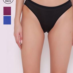 ABELINO Women Pack of 3 Assorted Basic Briefs-image-94