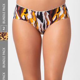 NOIRA Pack Of 2 Assorted Printed Mid-Rise Hipster Briefs-16