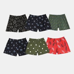 Kryptic Girls Pack Of 6 Assorted Pure Cotton Boy Shorts Briefs-image-42