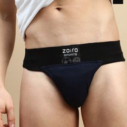 Zoiro Pack Of 2 Anti-Odour & Dry Patch Cotton Basic Briefs ZO-BRI-GYMSUP514-BLK-NVY-S-2PC-image-58