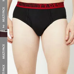 T.T. Men Pack Of 2 100% Combed Cotton Front Open Basic Briefs-15