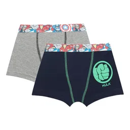 Bodycare Kids Boys Pack Of 2 Assorted Cotton Outer Elastic Avengers Trunk-19