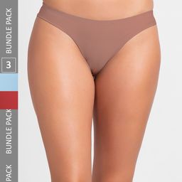 NOIRA Women Pack Of 3 Assorted Seamless Thong Briefs-image-54