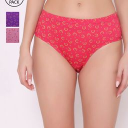 ABELINO Women Pack of 3 Printed Cotton Hipster Briefs-image-30