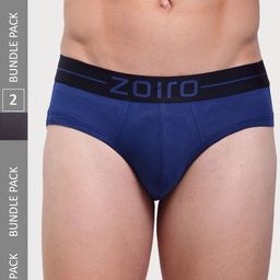 Zoiro Men Pack Of 2 Solid Knitted Basic Briefs-picture-1